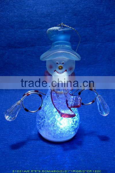 LED color changing animated acrylic snowman