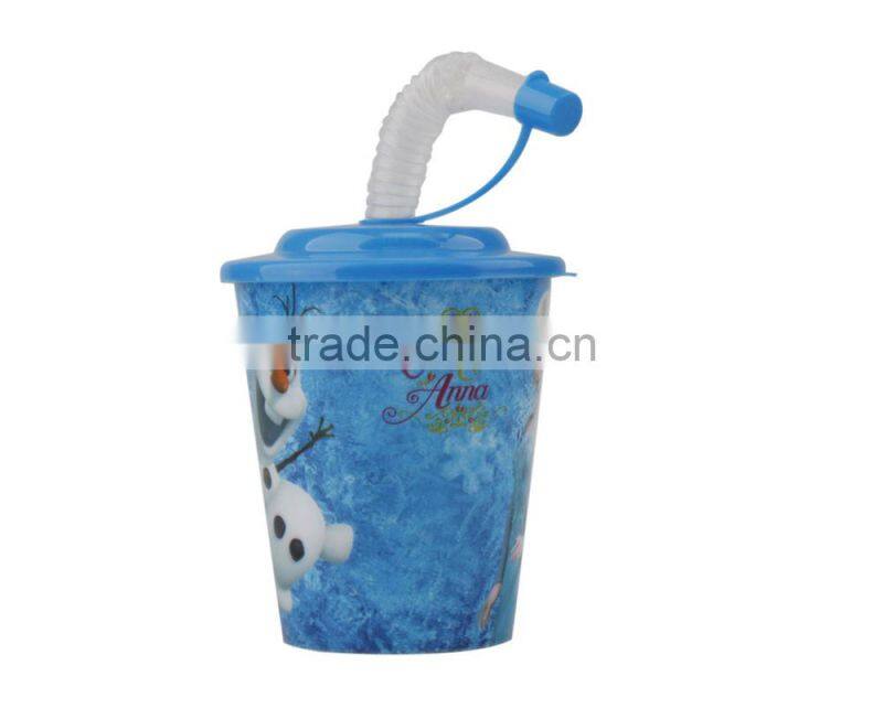 250ML Hot Sale Promotion Plastic Drinking Straw Cup With Printing
