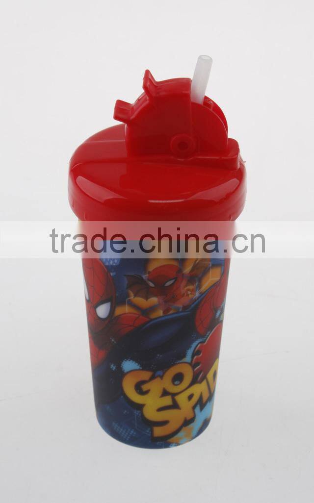 New design Cartoon Hotsale Plastic Cup With Straw And lid