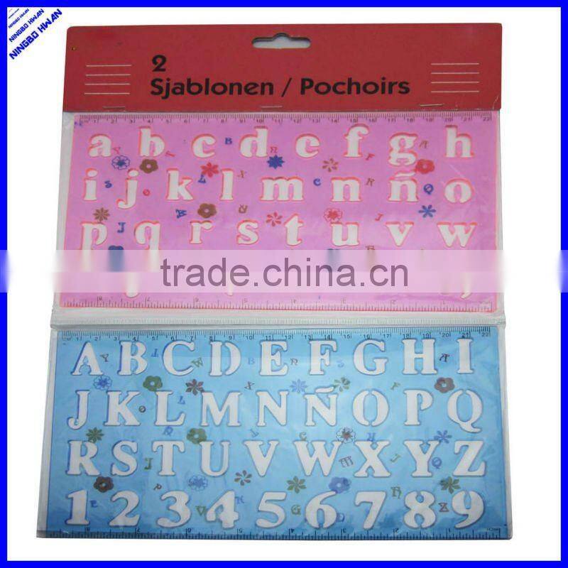 22cm plastic drawing alphabet ruler