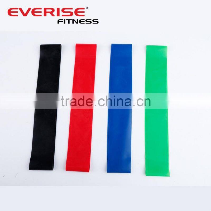 100% Natural Latex Resistance Loop Bands -BEST Set of 4 Home Fitness Exercise Bands for Workout