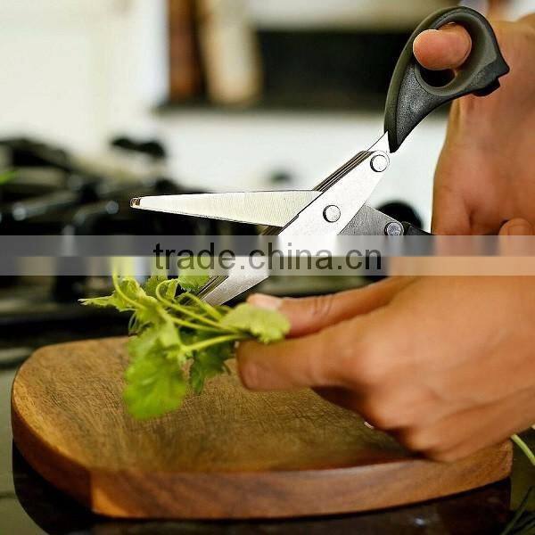 Kitchen Five Layers of Multilayer Stainless Steel Scissors Cut Green Onion Mince Coriander Laver