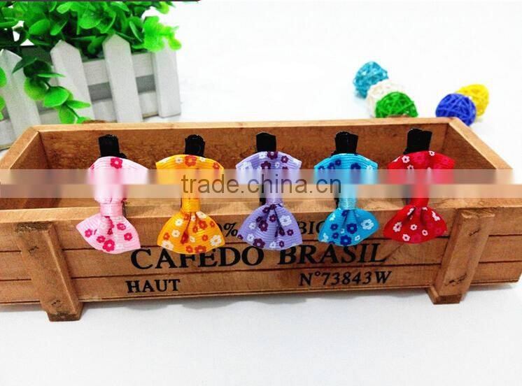 Factory wholesale fashion ribbon bow kids hair clip lovely baby hair clips