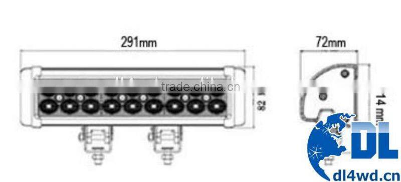 Waterproof 54w LED Off Road Light Bar For 4x4 Jeep Auto Spare Parts