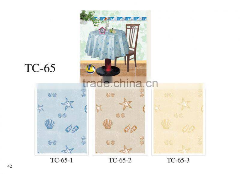 Printed PVC table cover cloth with falannel back