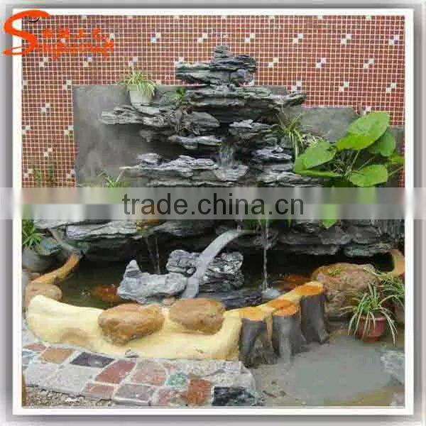 2015 home decor indoor fiberglass artificial rock waterfall lowes water fountains