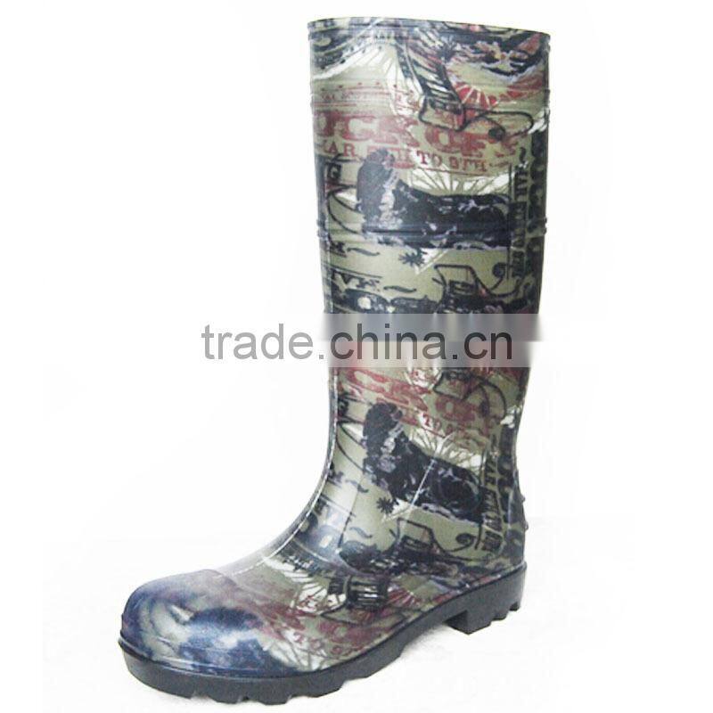 Camo Steel Toe And Sole PVC safety Rain Boots