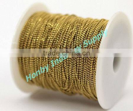 Spool Packing Faceted 1.5mm Brass Ball Chain