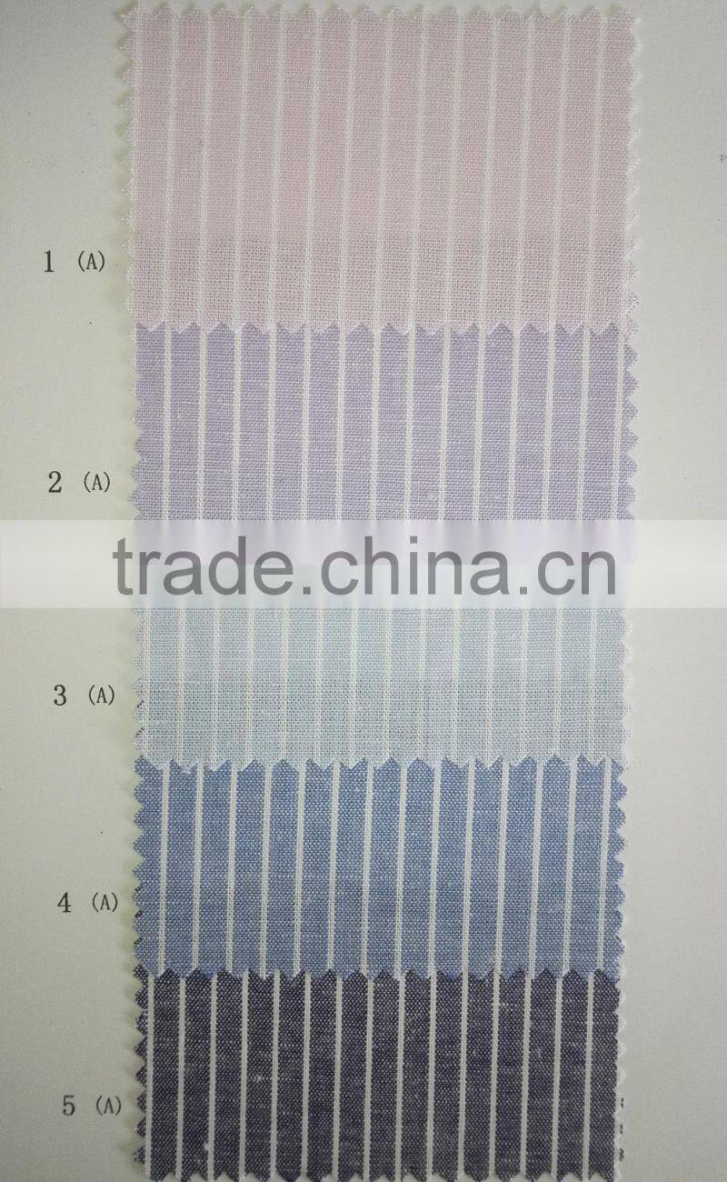 Fully goods in stock hot sell best quality linen cotton yarn dyed striped fabric