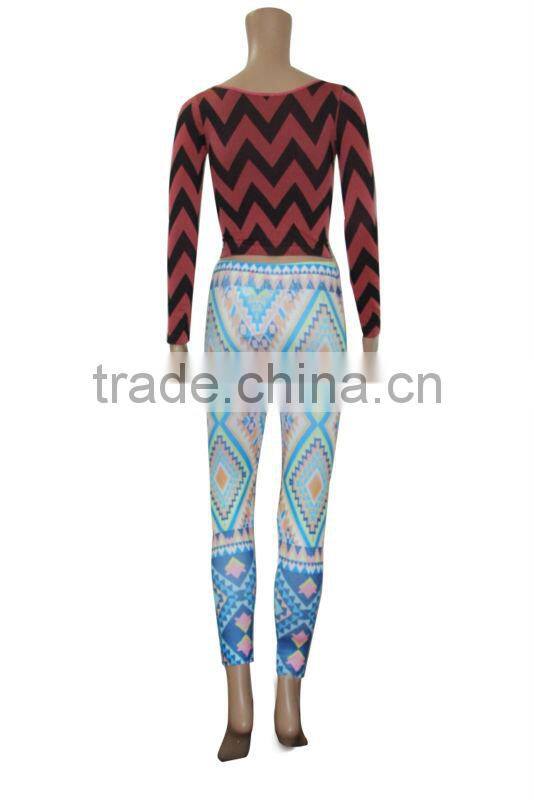 Fashion ladies leggings sublimation printing design
