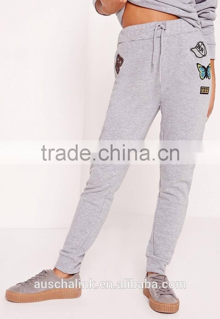 2016 new design girls grey cheap fashion sport pants