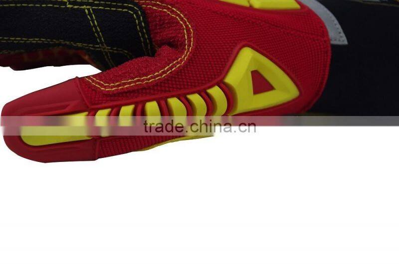 CE 3541 cut 5 silicone printed super grip rigger working gloves high impact protection rigging,high cut resistant safety gloves