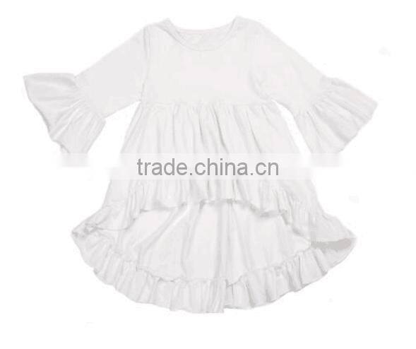 Wholesale baby cotton blouse boutique children cotton ruffle top kids autumn& fall clothes