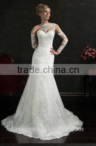 sex long sleeve open back lace backless china wedding dress