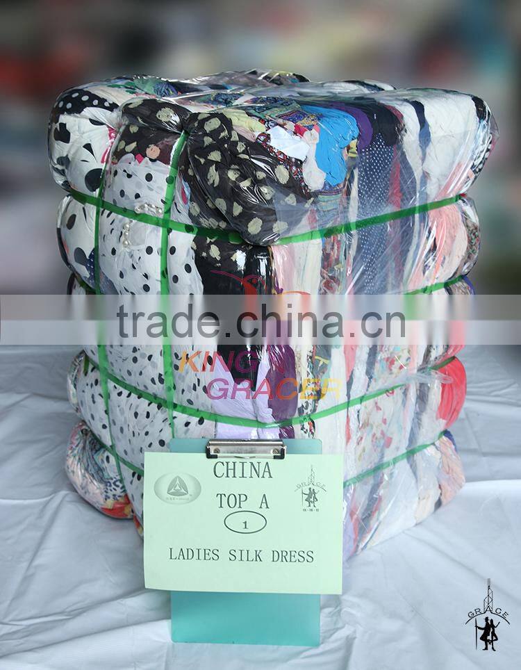Factory Price Recycling Used Silk Dress Clothing Second Hand Used Clothing