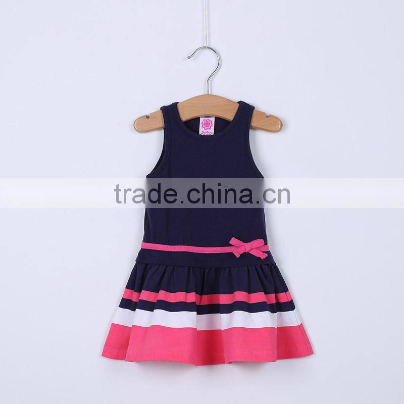 MGOO Latest Design Baby Girl Little Princess Dress Clothes Children Wholesale Black Contrast A Line Dresses CS009