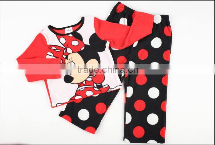Autumn lovely girl long sleeve kids pajamas