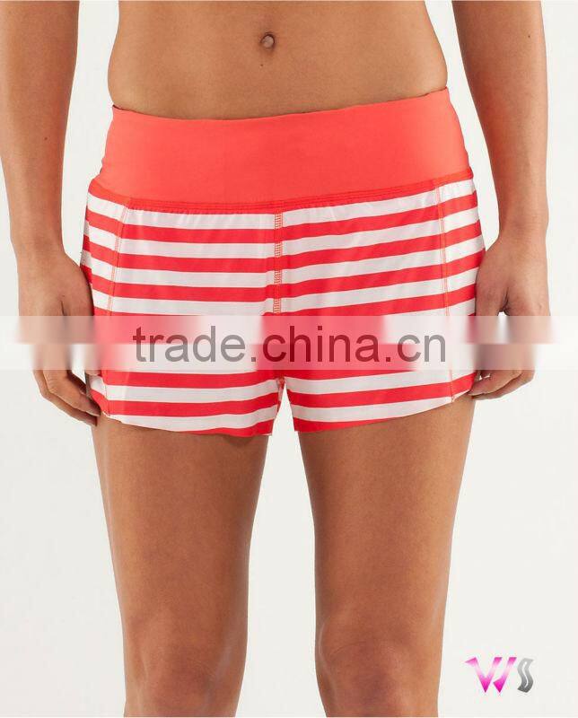 Fashion Sports Fitness Elasticity Loose Women Polyester Plain Sweat Shorts