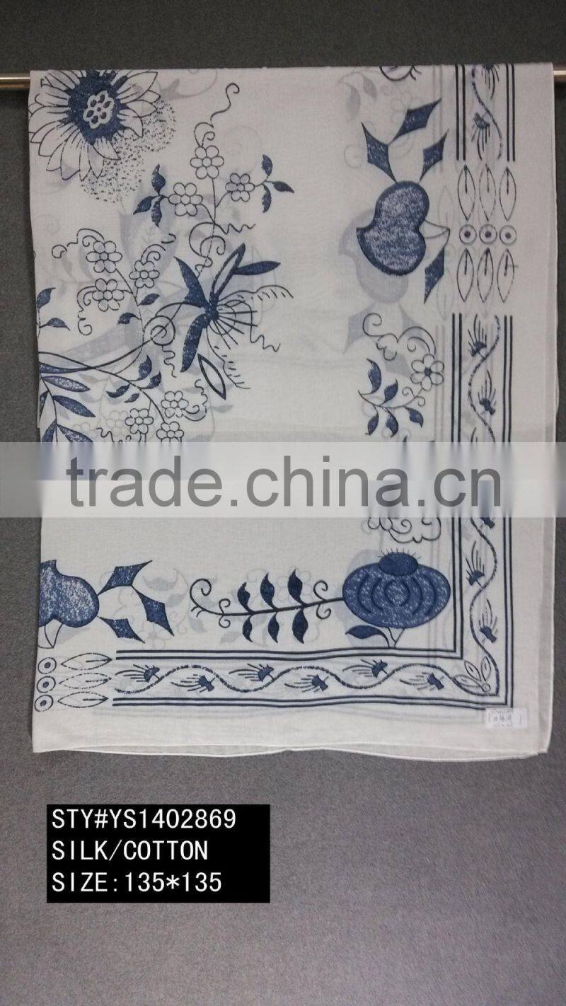 WHOLESALE LADY FASHION SILK COTTON SCARF