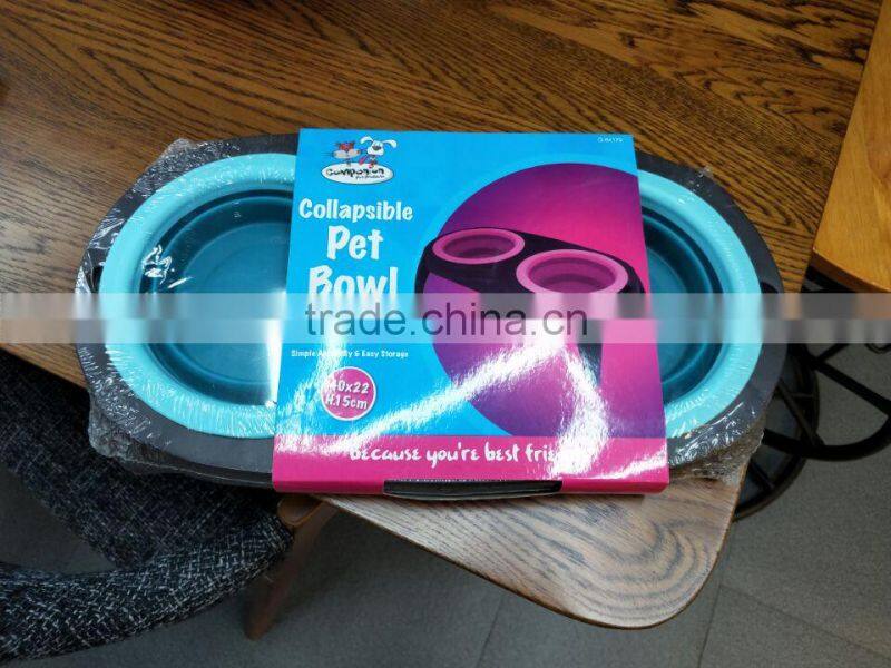 R1958H Wholesale Portable Dog Food Bowls Foldable Silicone Pet Bowl