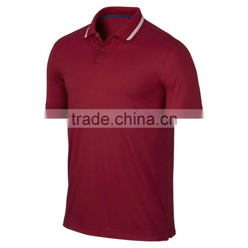 two-button placke knitted pique gym sports series maroon polo shirt