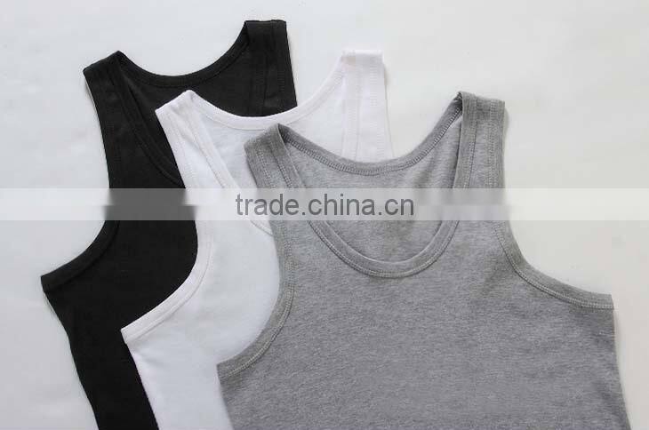 Breathable high quality OEM 100% cotton slim fit mens tank top For Wholesale