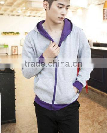 Wholesale Custome Blank Man Hoody With YKK Zipper
