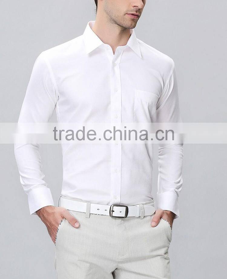 Wholesale pure cotton white shirts for men stylish quality men office shirts