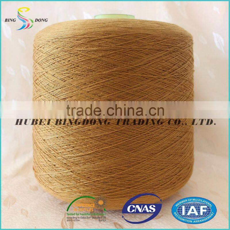 dyed brown 100% polyester spun yarn for sewing