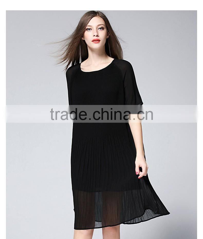 Latest dress designs photos round neck chiffon women dresses