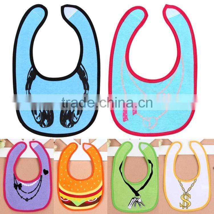 OEM supply customized cheap baby feeding bib saliva towel