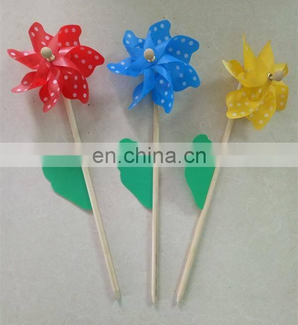 Beautiful promotional flower pinwheel plastic windmill