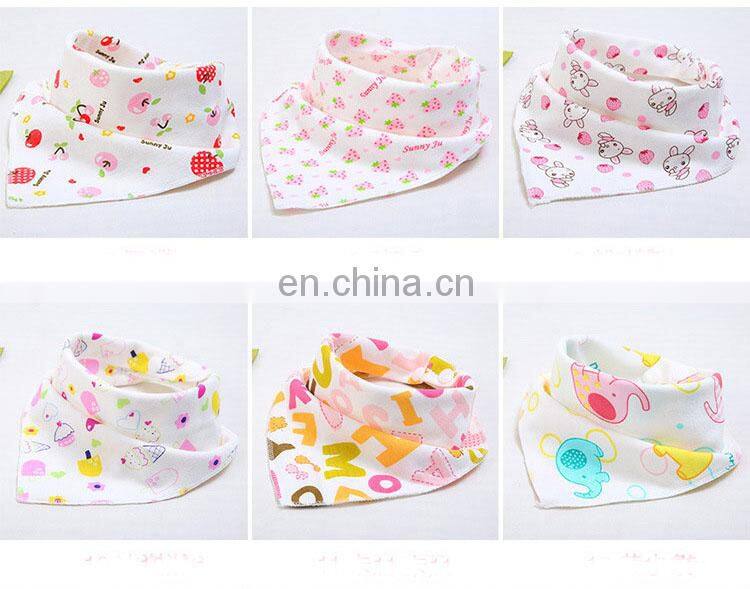 Absorbent cotton baby bandana bib triangle double cotton soft bandana bib