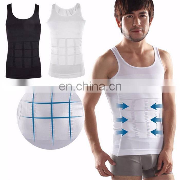 Mens Slimming body shaper vest slim belly buster underwear compression vest