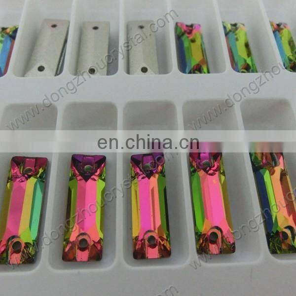 DZ-3061 rectangle flat back sew on crystals for clothing decoration