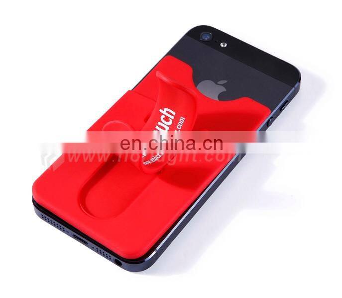 High quality id cell phone sticker branding silicone card holder wallet