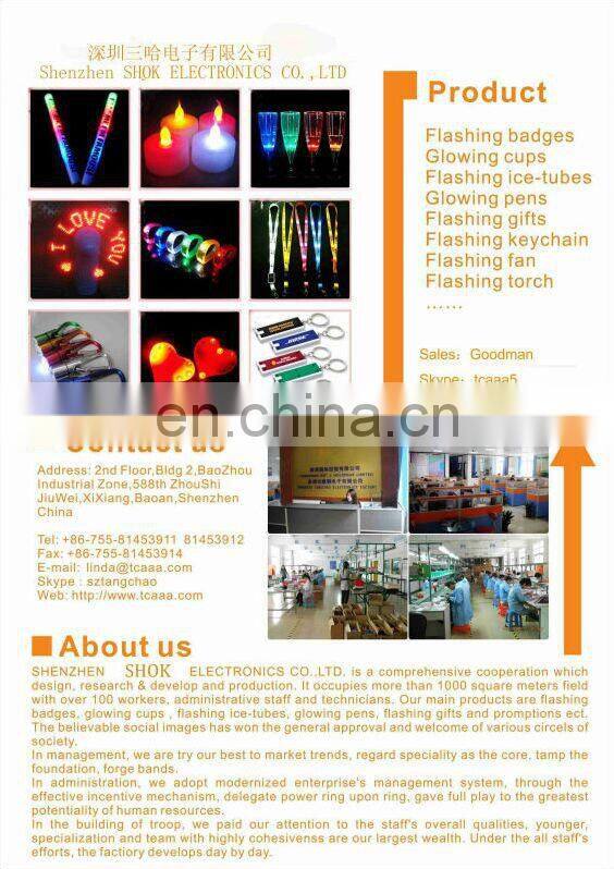 Christmas Gift Flashing Custom Button LED Badge,beautiful led badge