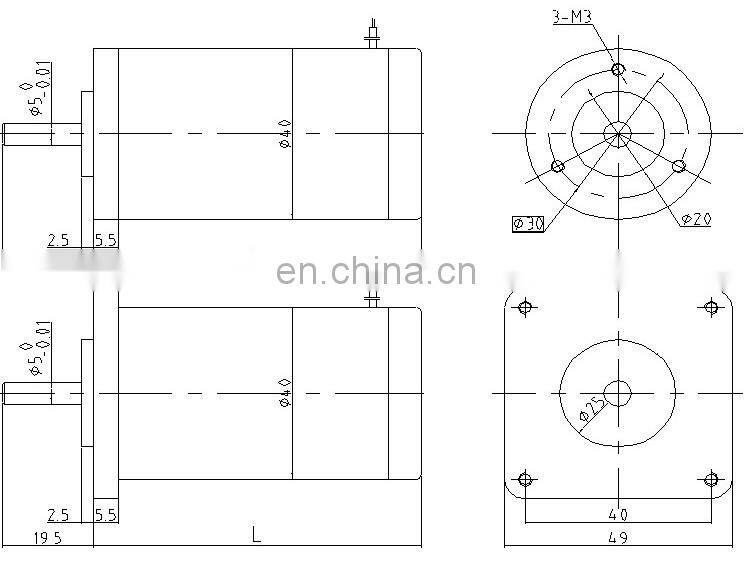 OD 40 mm 3700 rpm 4000 rpm brushed dc motor 24v high speed permanent magnet motor BMM357