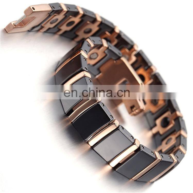 Mens magnet hematite tungsten ceramic magnetic bracelet health benefits