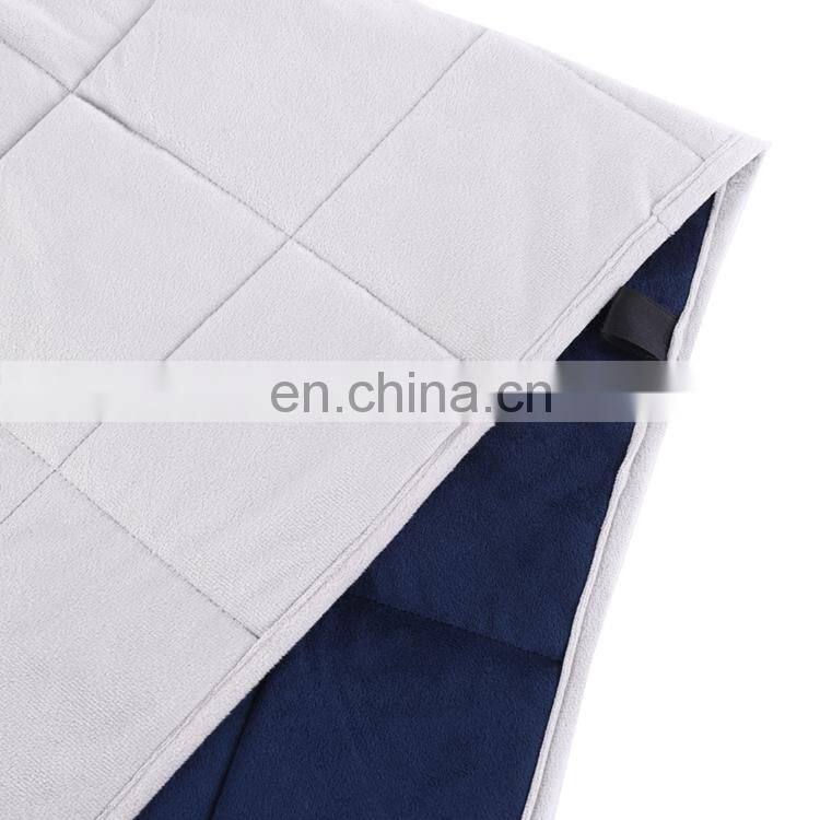 Hot selling Quality Premium Soft Minky Quilt Sensory 15Ibs Glass Beads Gray Color Sensory Weighted Blanket