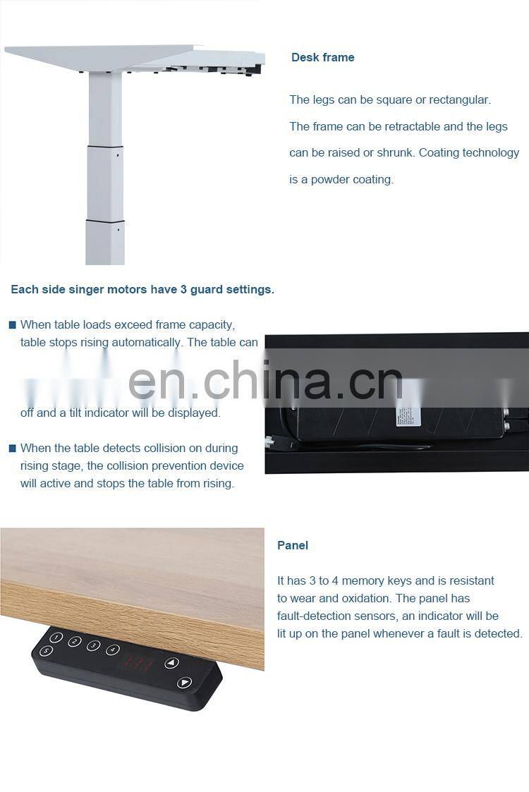 BDEH02S-DM Dual Motor Computer PC Desk Height Adjustable Sit Standing Table Frame