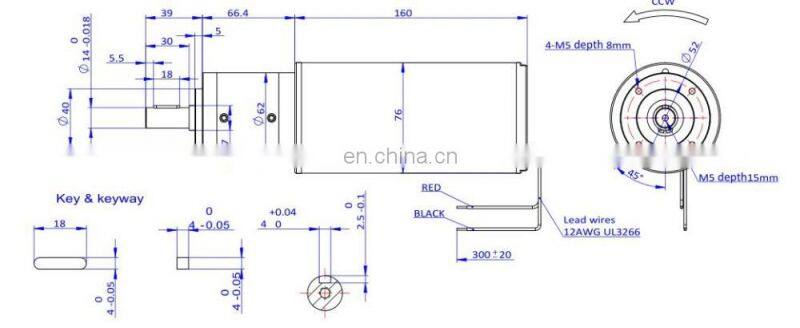 62mm planetary gearbox + 76mm 300w dc motor big torque planetary gear motor