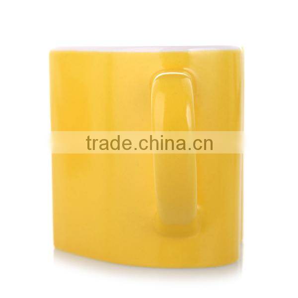 Custom promotional heart shape ceramic couple mug