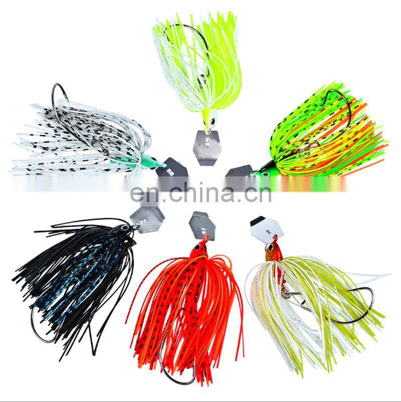 Amazon Hot Sale 12g 15g 20g Tassel Sequins Anti-hanging Bottom Lure Fishing Spinner With Rubber Skirts