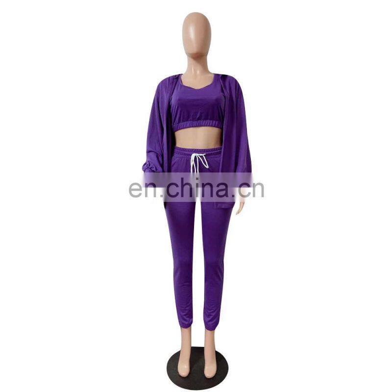 Customized brand fashion spring and autumn fashion long-sleeved 3-piece leisure sports jogging suit