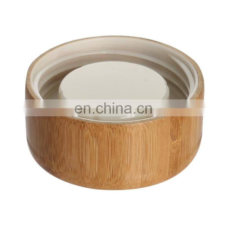 Wholesale Transparent GlassBottle Water Sport with Wooden Lid 350ml
