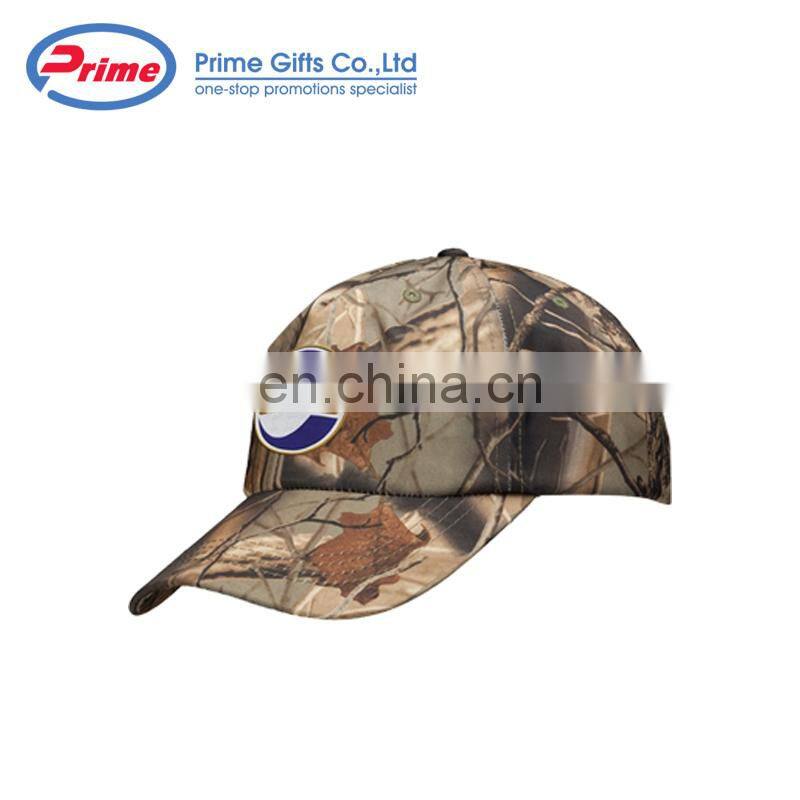 Camouflage Cotton Twill Custom Camo Baseball Cap Closed Back