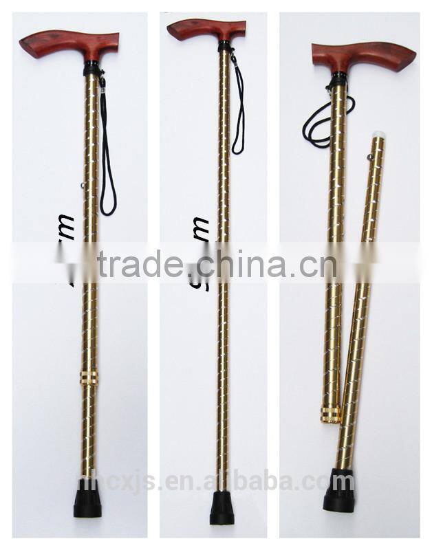 2-section adjustment ,aluminum alloy,real wooden handle, walking cane, walking stick, crutch