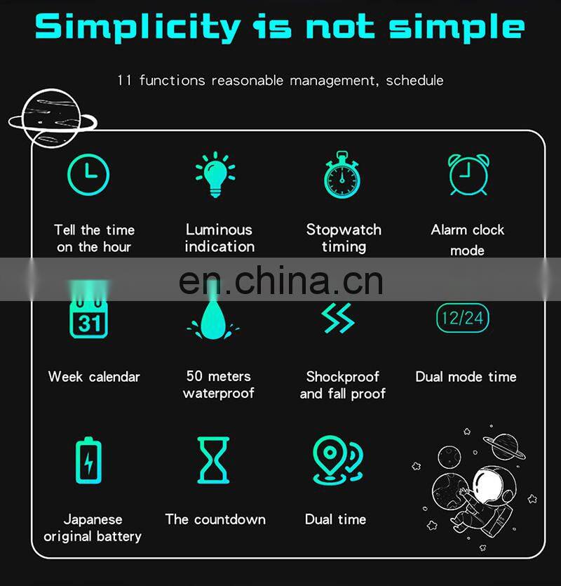 SANDA 2122 Men Digital Watches Fashion Astronaut Waterproof Sport Led Men Wrist Watches