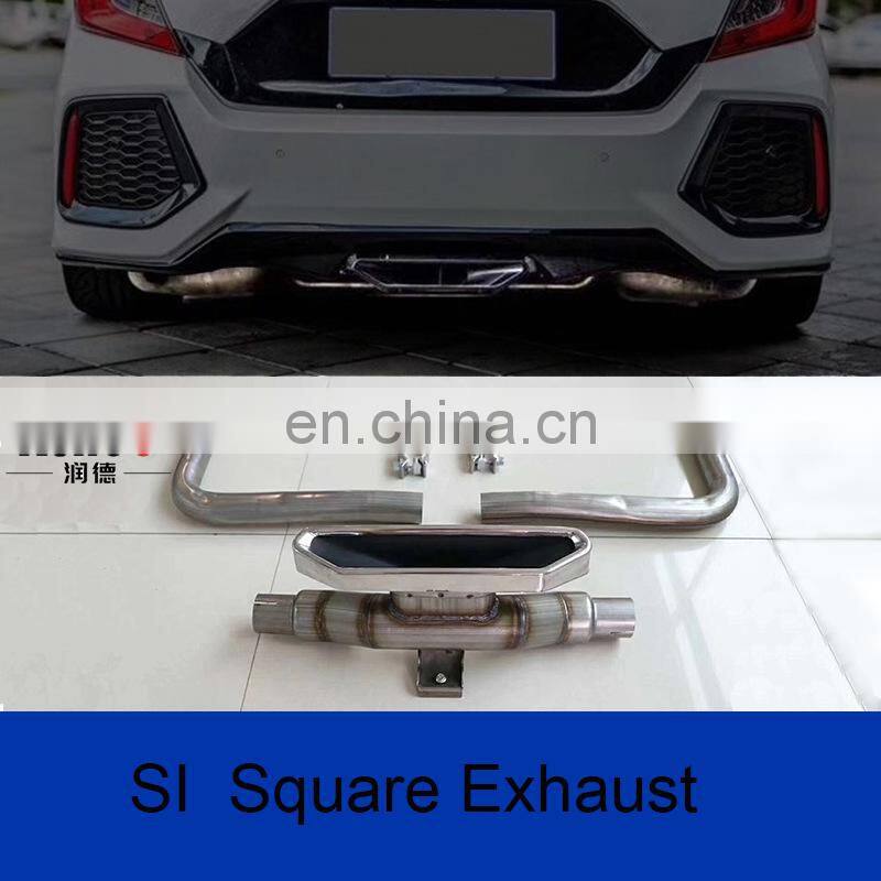 Runde PP Material Body Kit With Front Rear Bumper Grille Side Skirt Spoiler For 2016-2019 Honda Civic 10th Generation Bodykit